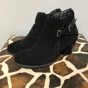 Black suede booties